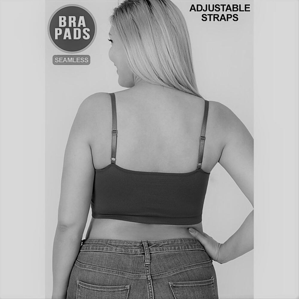 2X/3X Dark Purple Front V Lattice Bralette +bra padding adjustable straps Zenana - Picture 3 of 15